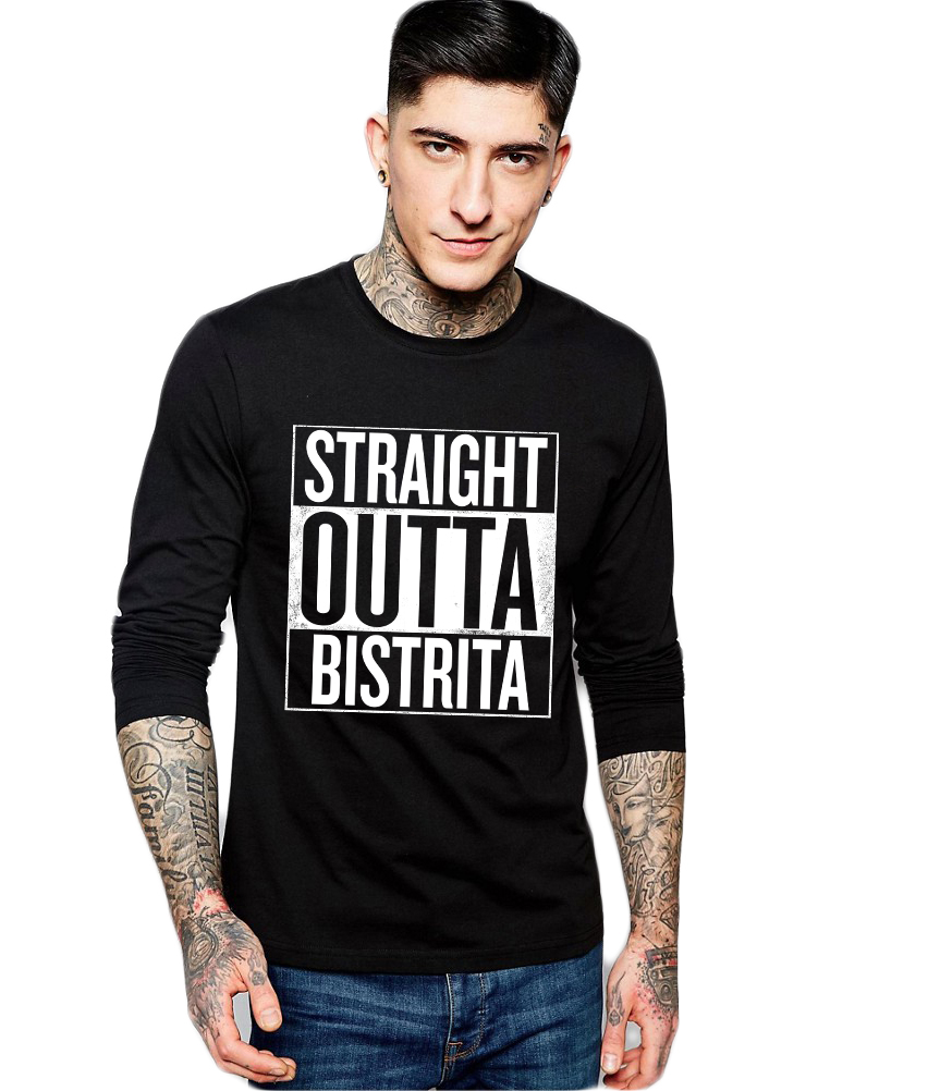 Bluza barbati neagra - Straight Outta Bistrita - CATEGORIE